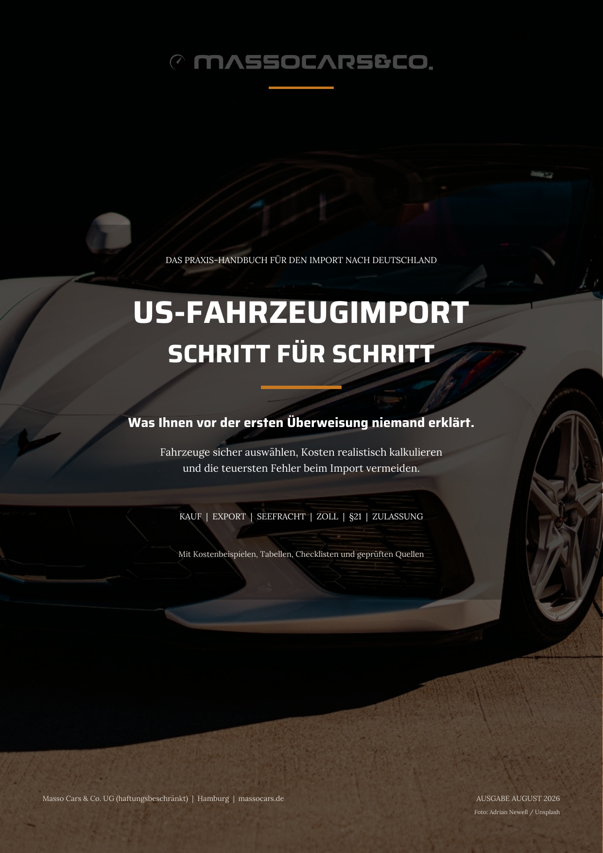 Buchcover: US-Fahrzeugimport – Schritt für Schritt von Masso Cars